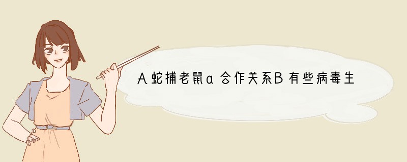 A蛇捕老鼠a合作关系B有些病毒生活在细菌里b竞争关系C蚂蚁一起搬食物c捕食关系D一个