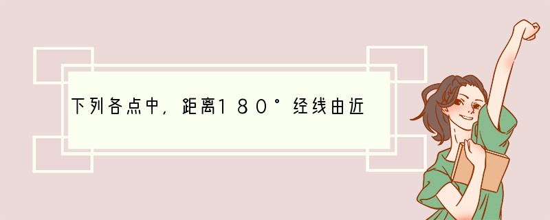 下列各点中，距离180°经线由近到远排序，正确的是①15°E，20°N②15°W，赤