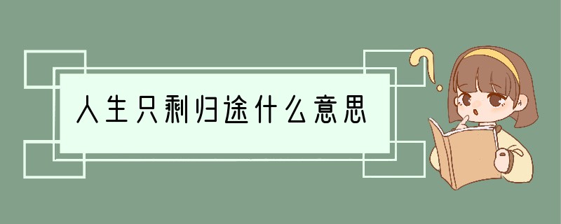 人生只剩归途什么意思