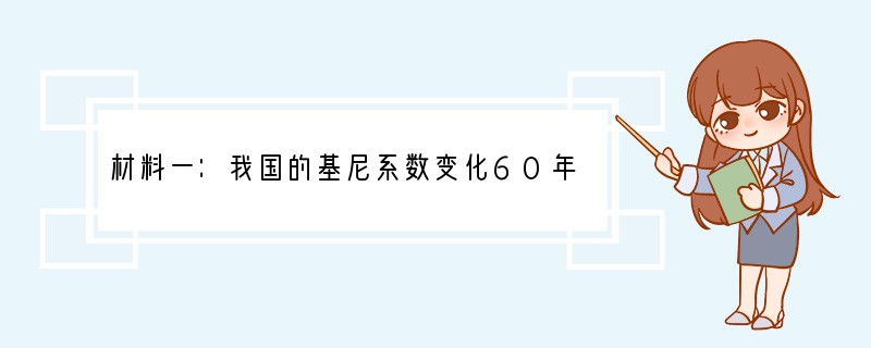 材料一：我国的基尼系数变化60年代80年代2000年2005年2008年0.17—0