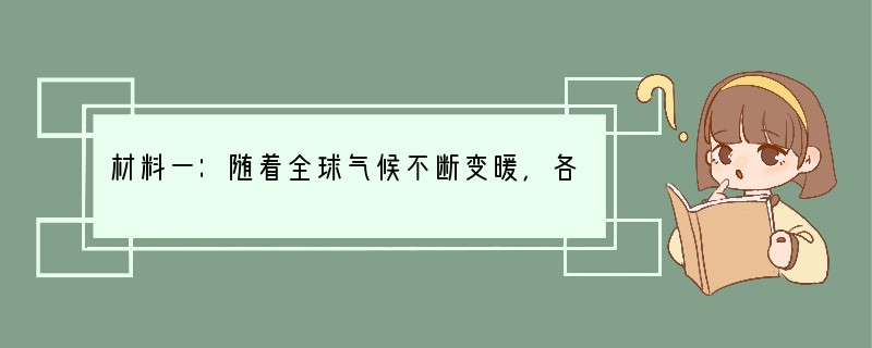 材料一：随着全球气候不断变暖，各种自然灾害，如热浪、沙暴、飓风、干旱和洪水等极端天气