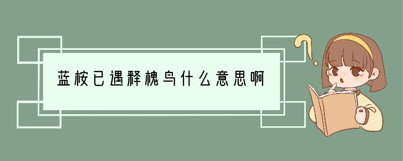 蓝桉已遇释槐鸟什么意思啊