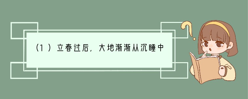 （1）立春过后，大地渐渐从沉睡中苏醒过来。冰雪融化，草木萌发，各种花次第开放。再